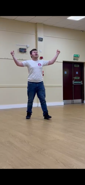 Student performing in a Pure Performance class